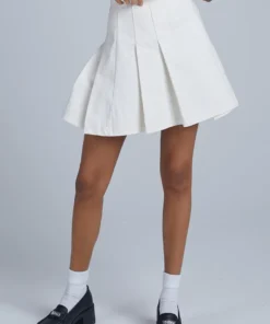 The Ragged Priest Kickers Classics Beige Denim Tennis Skirt