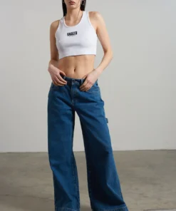 The Ragged Priest Ragged White Ribbed Vest WOMEN'S