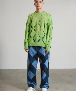 The Ragged Priest NEW ARRIVALS Checkmate Patchwork Skate Jean