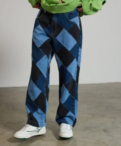 The Ragged Priest NEW ARRIVALS Checkmate Patchwork Skate Jean