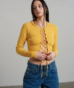 The Ragged Priest Cosmic Lace Up Top