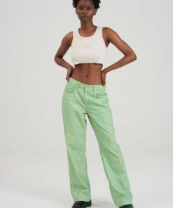 The Ragged Priest Green & Yellow Paisley Jean WOMEN'S