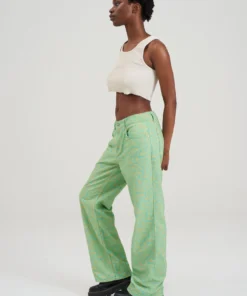 The Ragged Priest Green & Yellow Paisley Jean WOMEN'S