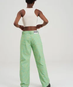 The Ragged Priest Green & Yellow Paisley Jean WOMEN'S