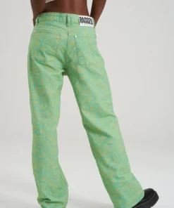 The Ragged Priest Green & Yellow Paisley Jean WOMEN'S