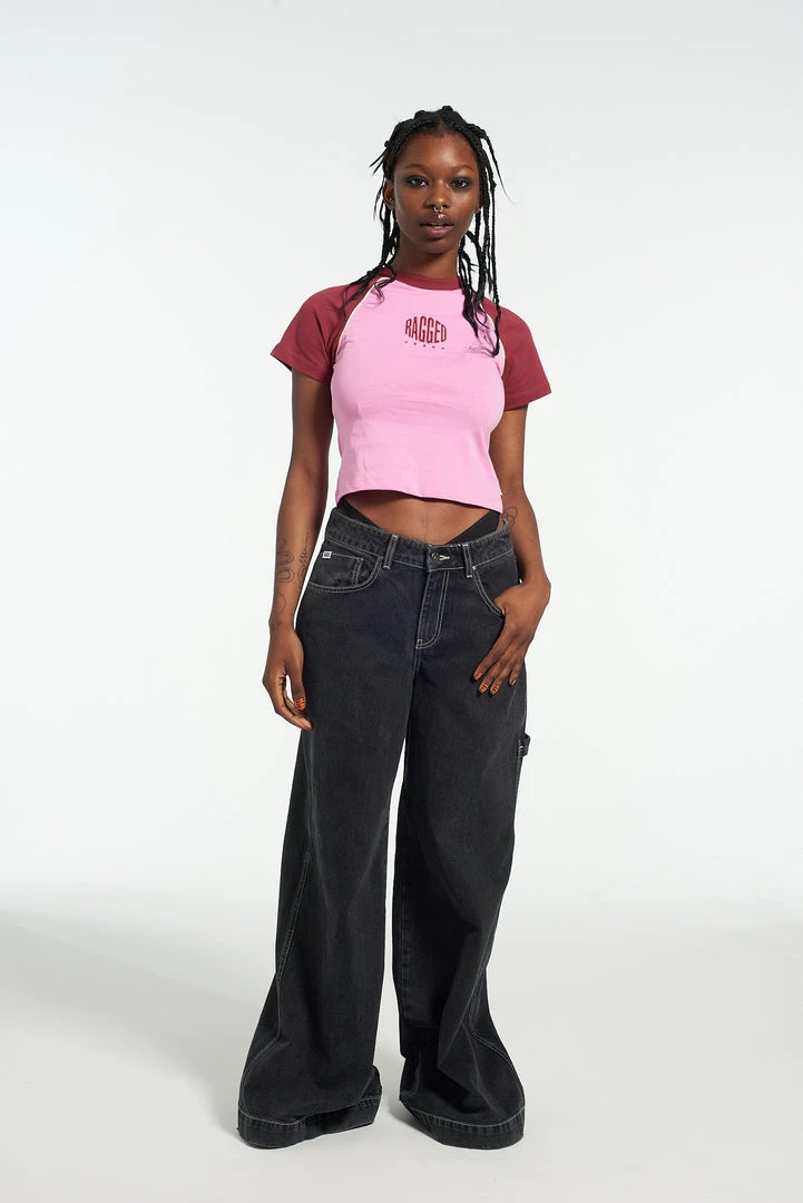 The Ragged Priest Ragged Pink Raglan Tee 3 The Ragged Priest Ragged Pink Raglan Tee