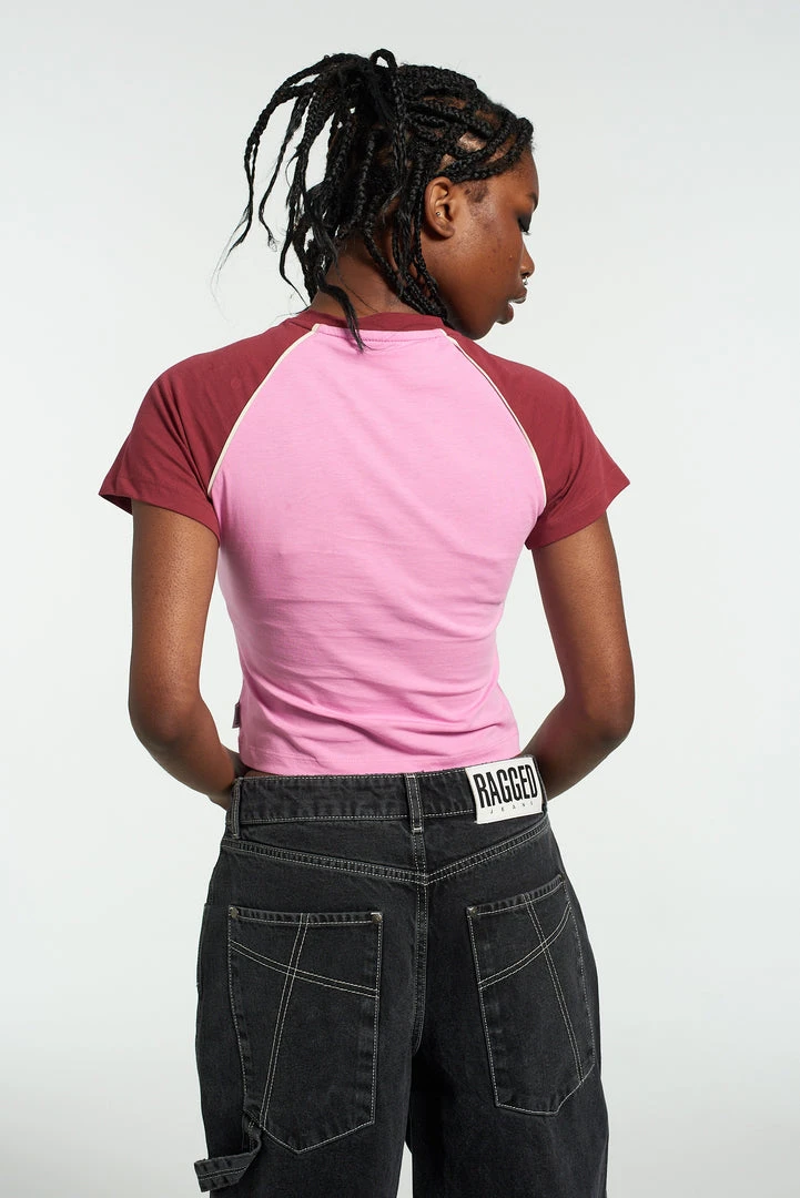 The Ragged Priest Ragged Pink Raglan Tee 5 The Ragged Priest Ragged Pink Raglan Tee