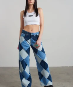 The Ragged Priest Patchwork Low Rise Baggy Jean