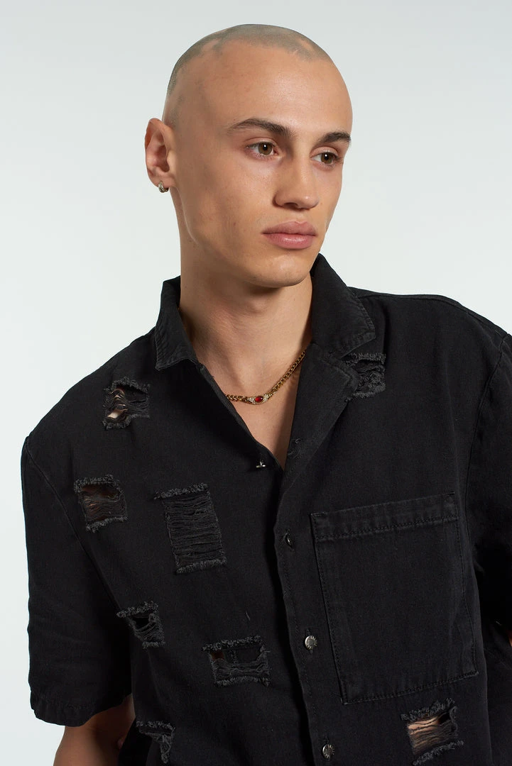 The Ragged Priest Keeper Distressed Denim Shirt 4 The Ragged Priest Keeper Distressed Denim Shirt