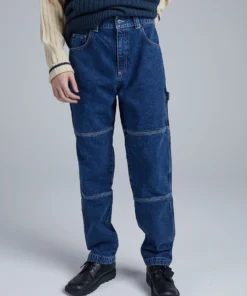 The Ragged Priest Kickers Classics Blue Denim Panelled Jeans MEN'S