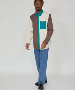 The Ragged Priest Kickers Classics Brown & Green Twill Shirt MEN'S