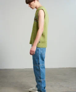 The Ragged Priest Kickers Classics Green Cable Knit Vest