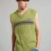 The Ragged Priest Kickers Classics Green Cable Knit Vest