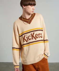 The Ragged Priest NEW ARRIVALS Kickers Classics Ecru V-Neck Jumper