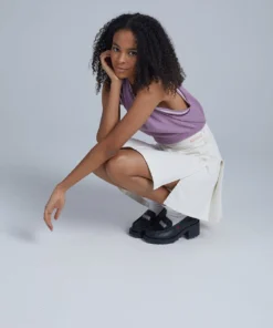 The Ragged Priest Kickers Classics Beige Denim Tennis Skirt