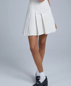 The Ragged Priest Kickers Classics Beige Denim Tennis Skirt