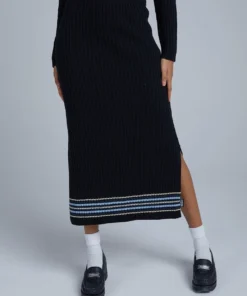 The Ragged Priest SHORTS & SKIRTS Kickers Classics Black Knit Midi Skirt