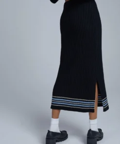 The Ragged Priest SHORTS & SKIRTS Kickers Classics Black Knit Midi Skirt
