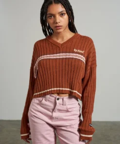 The Ragged Priest Kickers Classics Rust Cropped Knit NEW ARRIVALS
