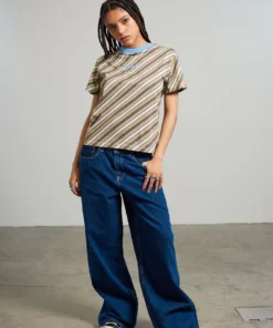 The Ragged Priest NEW ARRIVALS Kickers Classics Diagonal Stripe Short Sleeve Tee
