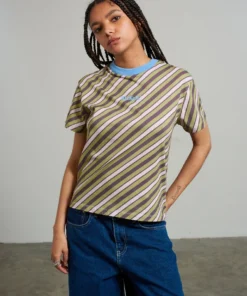 The Ragged Priest NEW ARRIVALS Kickers Classics Diagonal Stripe Short Sleeve Tee