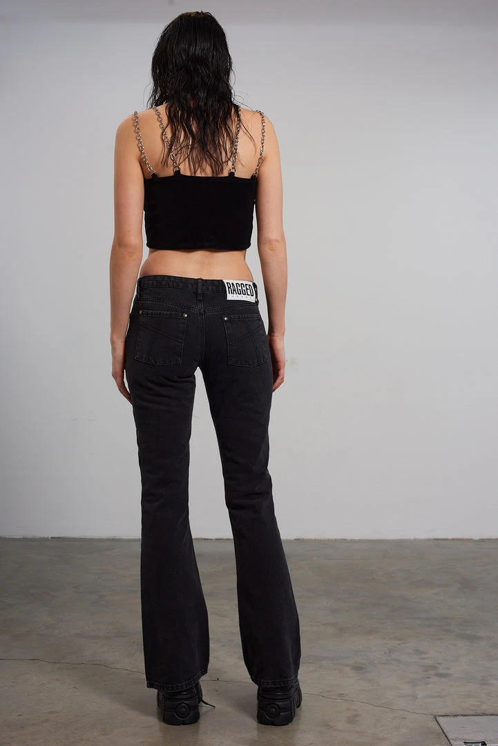 The Ragged Priest WOMEN'S Low Rider Jean - Charcoal 6 The Ragged Priest WOMEN'S Low Rider Jean - Charcoal