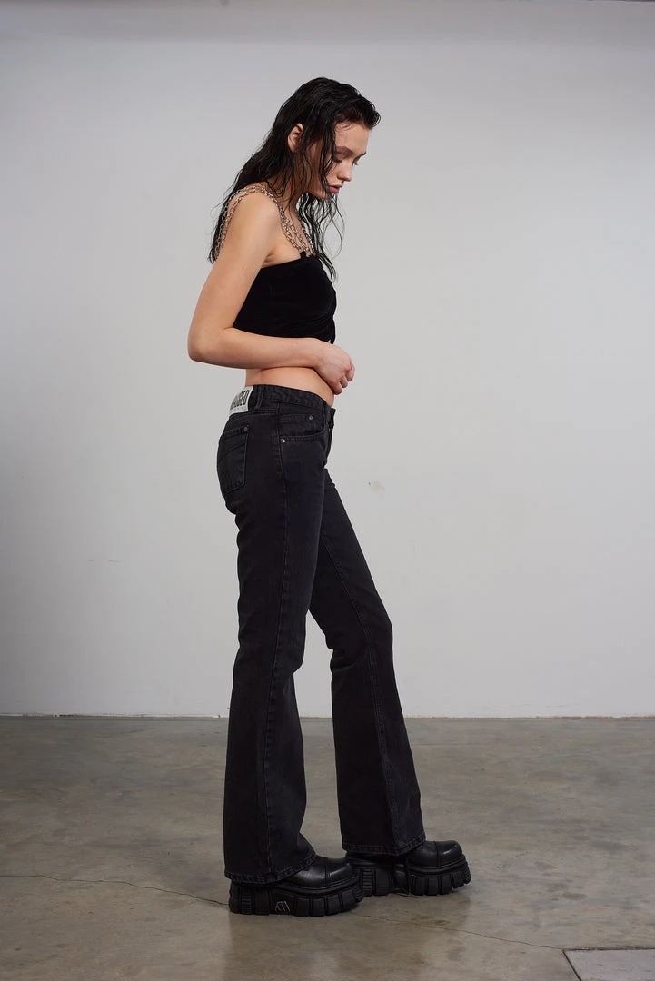 The Ragged Priest WOMEN'S Low Rider Jean - Charcoal 3 The Ragged Priest WOMEN'S Low Rider Jean - Charcoal