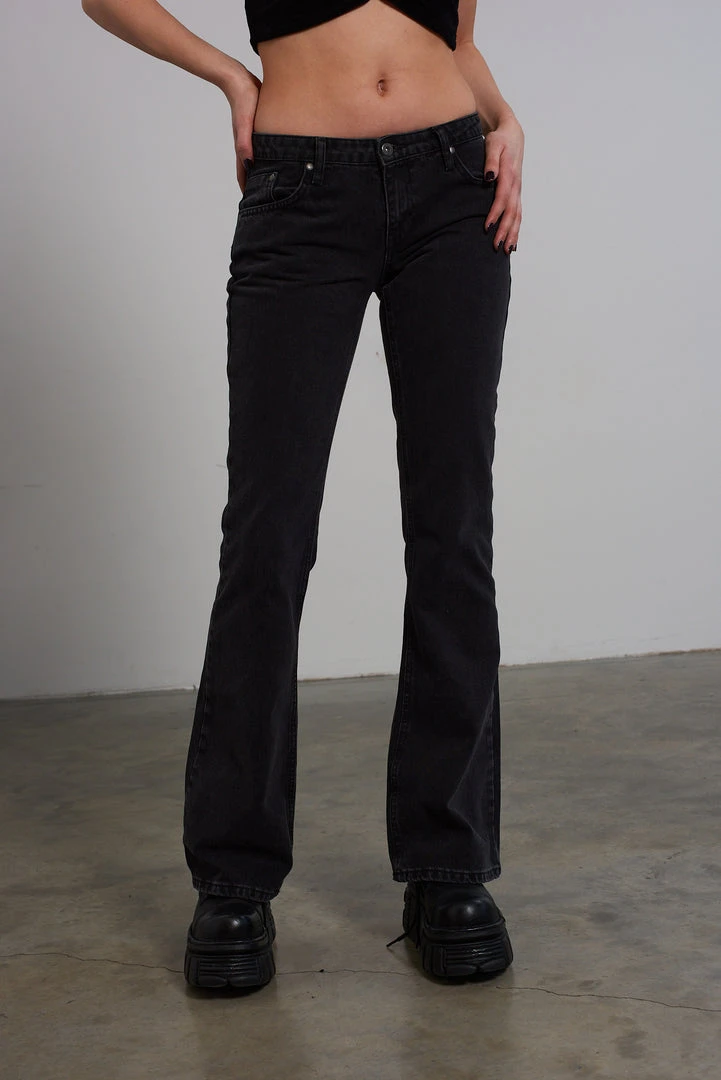 The Ragged Priest WOMEN'S Low Rider Jean - Charcoal 2 The Ragged Priest WOMEN'S Low Rider Jean - Charcoal