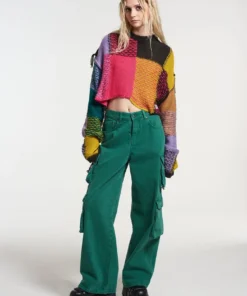The Ragged Priest NEW ARRIVALS Mirage Patchwork Cropped Jumper 9 The Ragged Priest NEW ARRIVALS Mirage Patchwork Cropped Jumper