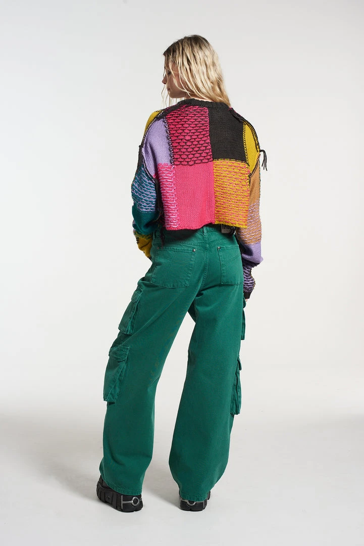 The Ragged Priest NEW ARRIVALS Mirage Patchwork Cropped Jumper 7 The Ragged Priest NEW ARRIVALS Mirage Patchwork Cropped Jumper