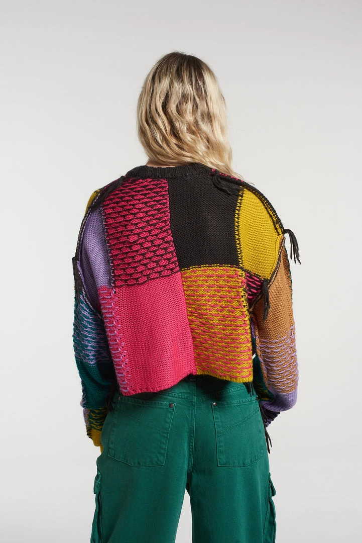 The Ragged Priest NEW ARRIVALS Mirage Patchwork Cropped Jumper 6 The Ragged Priest NEW ARRIVALS Mirage Patchwork Cropped Jumper