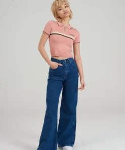 The Ragged Priest Kickers Classics Pink Polo Top WOMEN'S