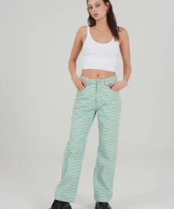 The Ragged Priest Wave Jean - Pink & Green