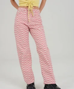 The Ragged Priest WOMEN'S Wave Jean - Pink & White