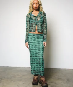 The Ragged Priest Pout Mesh Maxi Skirt