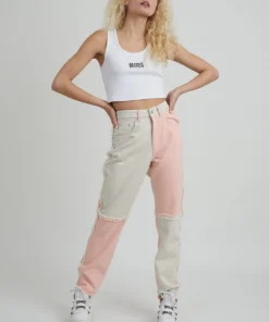 The Ragged Priest Equilibrium Jean - Pink & Beige WOMEN'S