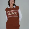 The Ragged Priest Kickers Classics Rust Oversized Knit Vest