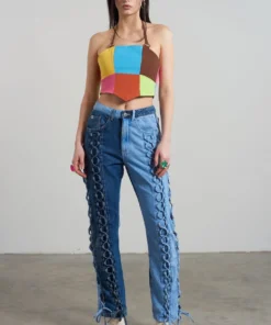 The Ragged Priest Rodeo Panelled Halter Top WOMEN'S