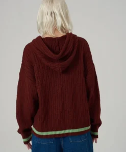 The Ragged Priest Kickers Classics Brown Knit Hoodie WOMEN'S