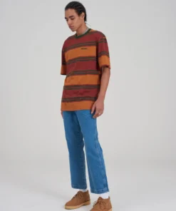 The Ragged Priest Kickers Classics Brown & Green Stripe Tee