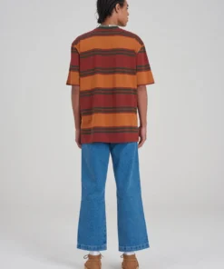 The Ragged Priest Kickers Classics Brown & Green Stripe Tee