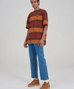 The Ragged Priest Kickers Classics Brown & Green Stripe Tee