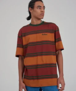The Ragged Priest Kickers Classics Brown & Green Stripe Tee