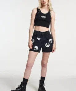 The Ragged Priest NEW ARRIVALS Yin Yang Shorts Charcoal