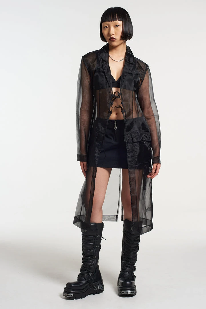 The Ragged Priest NEW ARRIVALS Gatekeeper Organza Trench Coat 1 The Ragged Priest NEW ARRIVALS Gatekeeper Organza Trench Coat