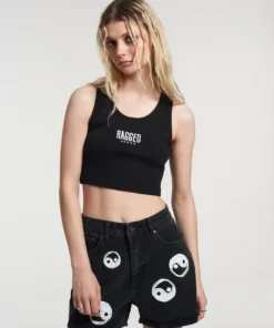 The Ragged Priest NEW ARRIVALS Yin Yang Shorts Charcoal