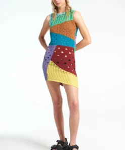 The Ragged Priest Scavenger Patchwork Knit Mini Dress