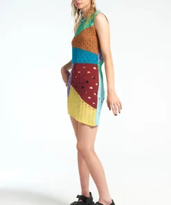 The Ragged Priest Scavenger Patchwork Knit Mini Dress