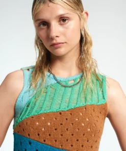 The Ragged Priest Scavenger Patchwork Knit Mini Dress