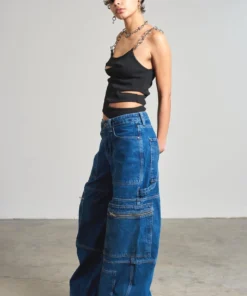 The Ragged Priest WOMEN'S Zip Sweeper Jean - Blue 10 The Ragged Priest WOMEN'S Zip Sweeper Jean - Blue